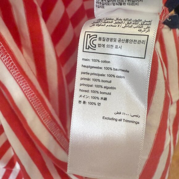 Joules Marina Red Striped Dalmation Dog Embroidered Cotton Top Women's size 22 - Picture 9 of 10